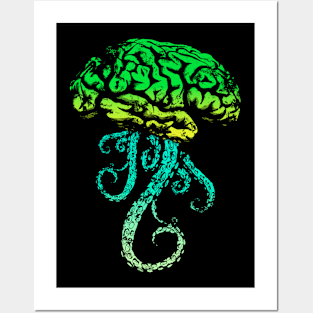 Horror Brain - Green Posters and Art